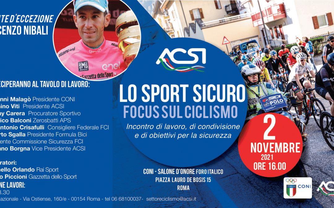 Roma, 2 novembre: LO SPORT SICURO, focus sul ciclismo